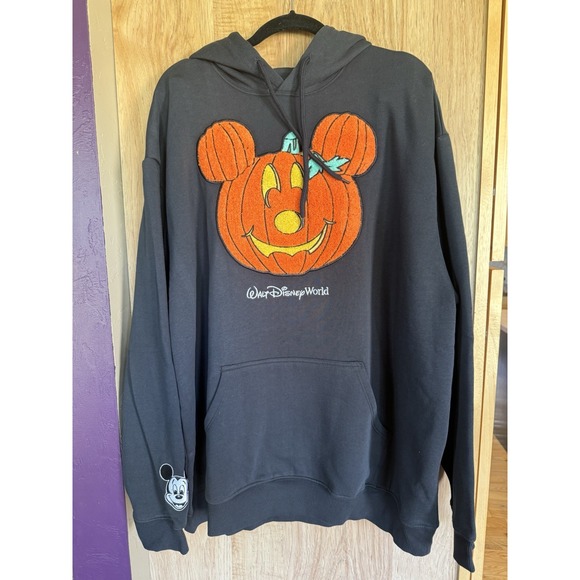 Disney Other - Disney World Parks Halloween Mickey Pumpkin Pullover Hoodie Sweatshirt XL NWT
